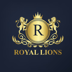 luxury logo | luxury  logo | royal logo with lions