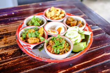 Northern traditional thai food set called 