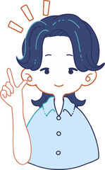 アイデアを提案する男の子のイラスト