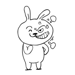 Obraz na płótnie Canvas Bipolar cartoon rabbit