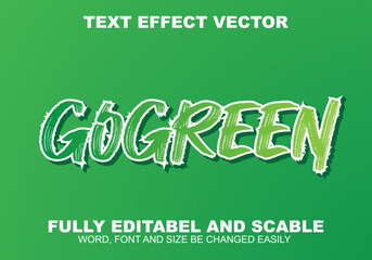 go green text effect vector