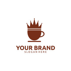 COFFEE SHOP WITH KING CROWN LOGO DESIGN