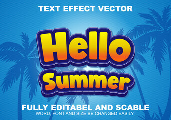 summer text effect vector