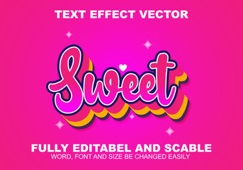 sweet text effect vector