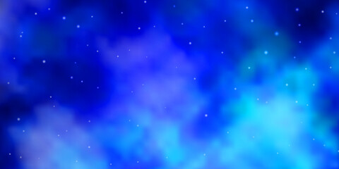 Fototapeta na wymiar Light BLUE vector background with small and big stars.