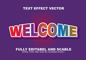 welcome text effect vector