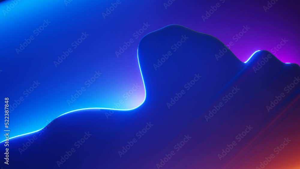 Poster abstract colorful neon glowing light background. speed light illuminated. florescent on the dark sce