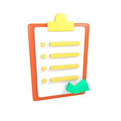 3d icon illustration of task done