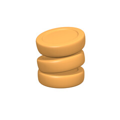stack of gold coin isolated