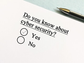 Obraz premium Questionnaire about cyber attack