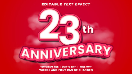Anniversary Text Effect, Editable 3D Text Style