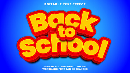 Back to School 3D Editable Text Effect