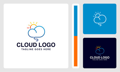 Fototapeta premium cloud and sun creative vector logo