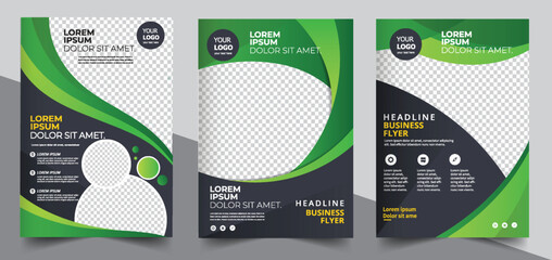 Vector eco flyer, poster, brochure, magazine cover template. Modern green leaf, environment design - Vector	