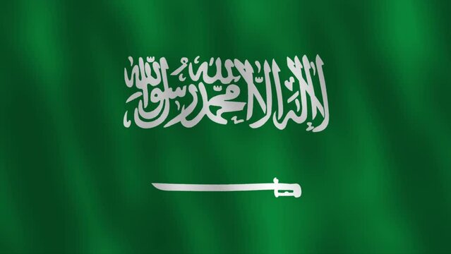 Saudi Arabia flag waving video animation. Seamless looping. 4K footage