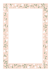 Frame of blooming flowers. Frame in A4 format. Design for fashion, fabric,textile, wrapping, wallpapers and all prints. 