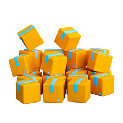 3d boxes icon transparent background