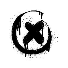 Spray painted graffiti check mark in black over white. X symbol. isolated on white background. vector illustration © Receh Lancar Jaya
