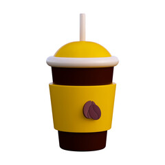 3d coffee cup icon transparent background