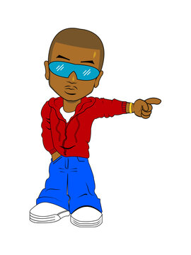 Rapper Boy Pointing Clipart