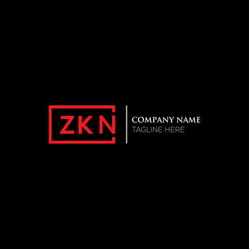 ZKN logo monogram isolated on circle element design template, ZKN letter logo design on black background. ZKN creative initials letter logo concept. ZKN letter design.
