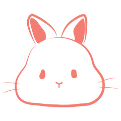 卯年年賀素材　ウサギの顔　手書き