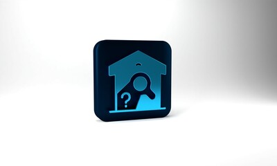 Blue Warehouse check icon isolated on grey background. Blue square button. 3d illustration 3D render