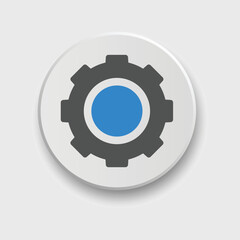 setting/gear icon with button for ui, social media, website Isolated on white background. Multicolor icon
