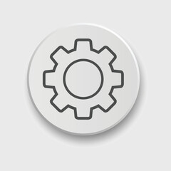 setting/gear line icon symbol for ui, social media, website Isolated on white background.
