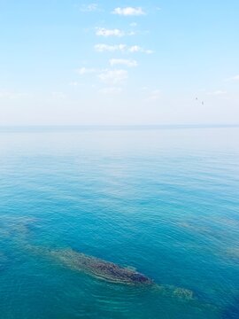 Blue sea and sky at summer morning. 