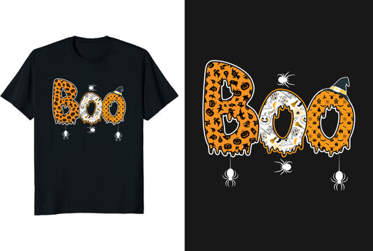 Boo Halloween T-shirt Design Halloween vector illustration  