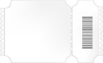 Empty mock-up ticket with barcode