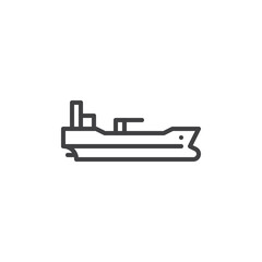 Oil tanker line icon