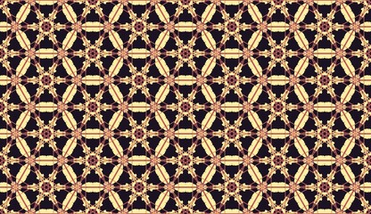 Obraz premium Wallpaper in the style of Baroque. Abstract ethnic ikat pattern. Design for background, wallpaper, illustration, fabric, clothing, batik, carpet, embroidery. Ethnic handmade ornament