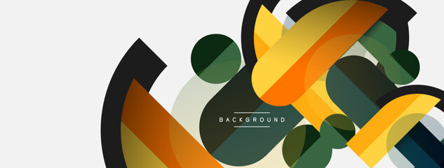 Round geometric shapes lines and circles. Vector template for wallpaper banner background or landing page