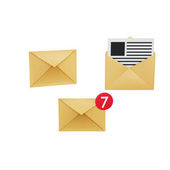 3d envelope collection with 3 style icon