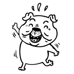 cartoon bulldog good mood