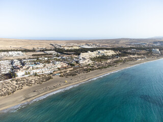 Costa Calma coastline aerial view, Fuerteventura, Canary Islands