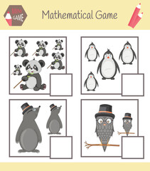 Workbook on mathematics for preschool education. Puzzles for children. Learn to count. Solve examples