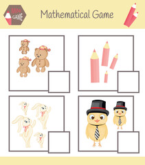 Workbook on mathematics for preschool education. Puzzles for children. Learn to count. Solve examples