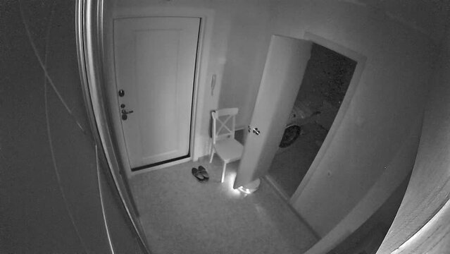 How does a robot vacuum cleaner work? Demonstration of the operation of infrared sensors and lidar sensors, which are not visible to the human eye, can not be seen through a home surveillance camera.