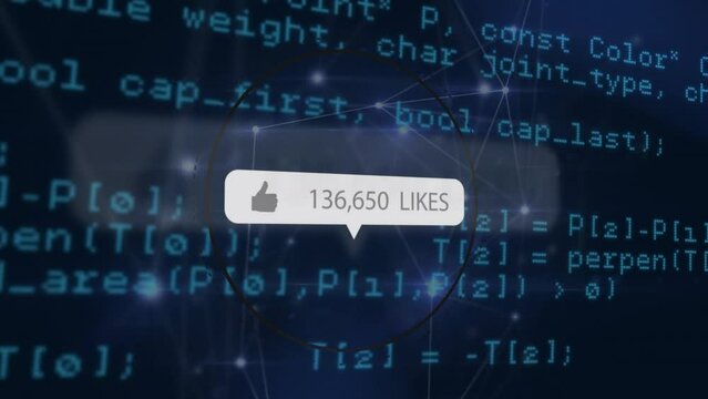 Unique digital video of computer programming scripts with increasing social media likes