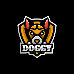 Vector Logo Illustration Dog E Sport And Sport Style.