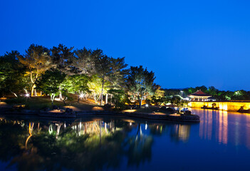 It is a pond from the Silla period in Gyeongju, famous for its beautiful night view, and it was built next to Imhaejeon, where flowers and plants and animals were raised.