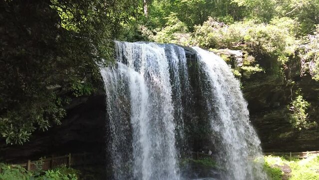 Dry falls Waterfall in the Blue Ridge Mountains in North Carolina