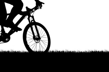 silhouette of a cyclist on a bicycle