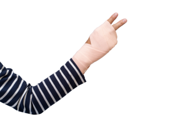 Broken hand warp with elastic bandage