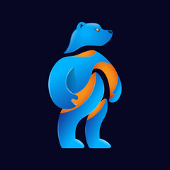 Polar bear illustration in abstract style