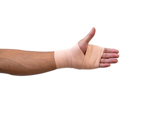 Broken hand warp with elastic bandage