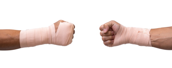 Broken hand warp with elastic bandage